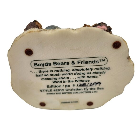 Boyds Bears & Friends 1993 Christian By The Sea #2012 Sailboat Sailor With Box - Picture 2 of 14